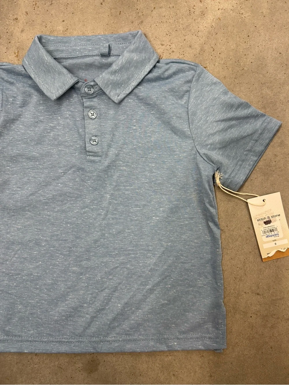 Stitch & Stone Boys Blue Polo Shirt Size 6 NWT
